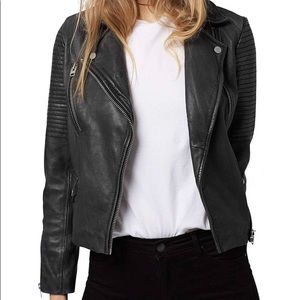 Slightly worn vegan leather jacket